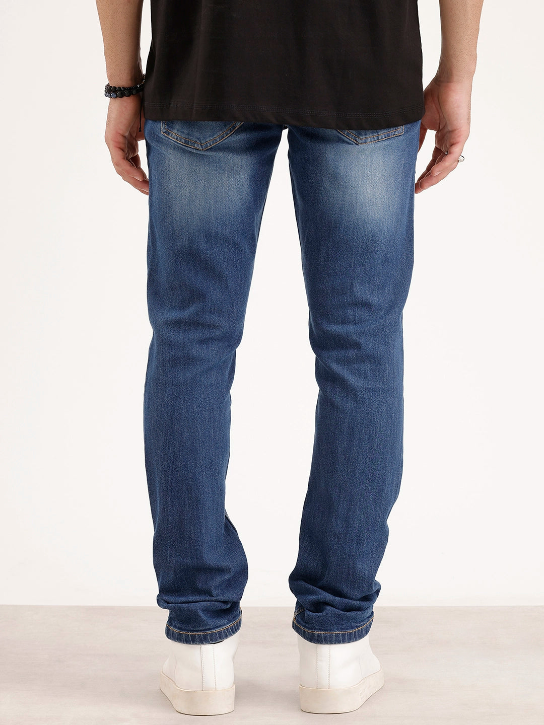 Faded Skinny Fit Denim Jeans | Dark Blue