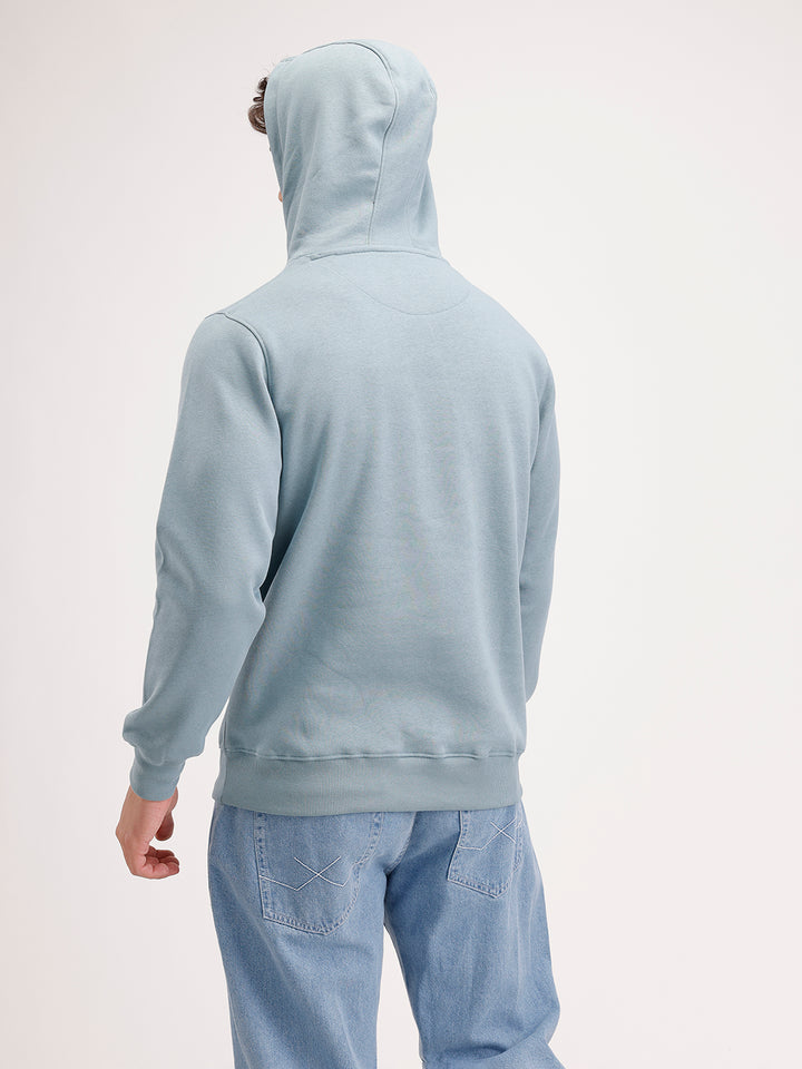 Solid Regular Fit Hoodie  | Light Green