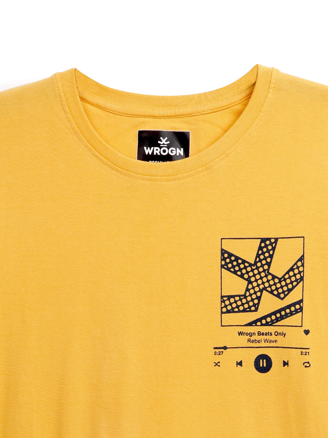 Rebel Wave Yellow Printed T-Shirt