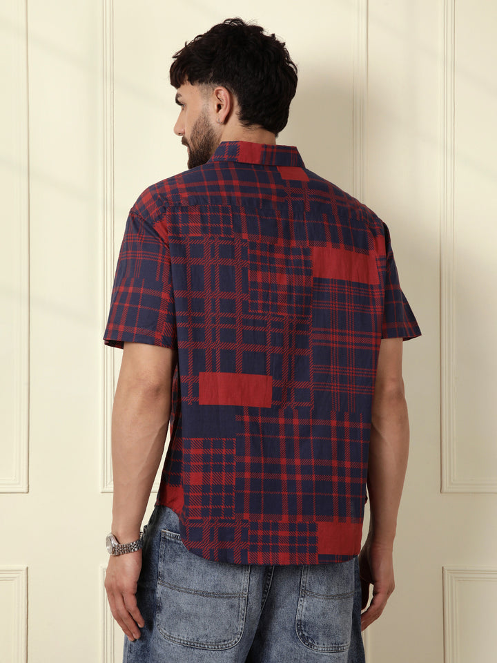 Patchwork Printed AOP Shirt | Red