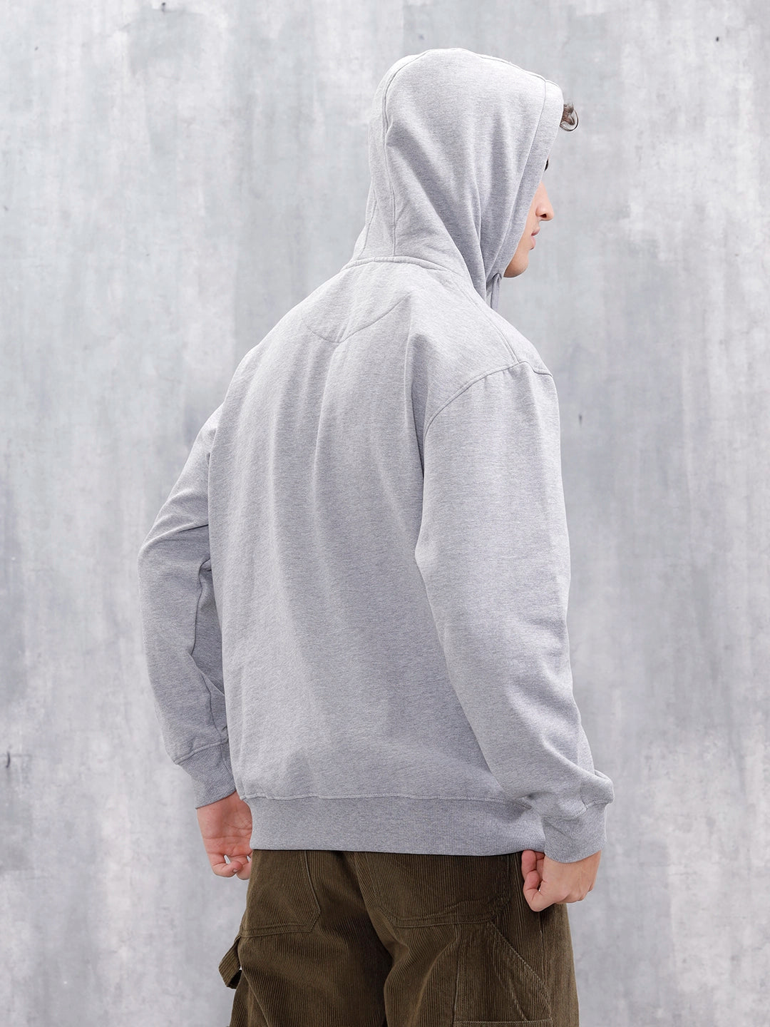Wrogn Graphic Printed Oversized Fit Sweatshirt | Grey