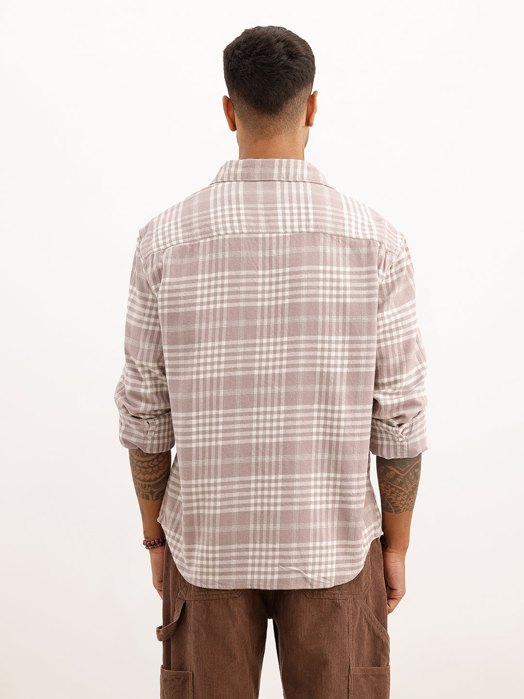 Comfort Fit Full Sleeve Checkered Shirt | Purple | WSH01FSCM7119W