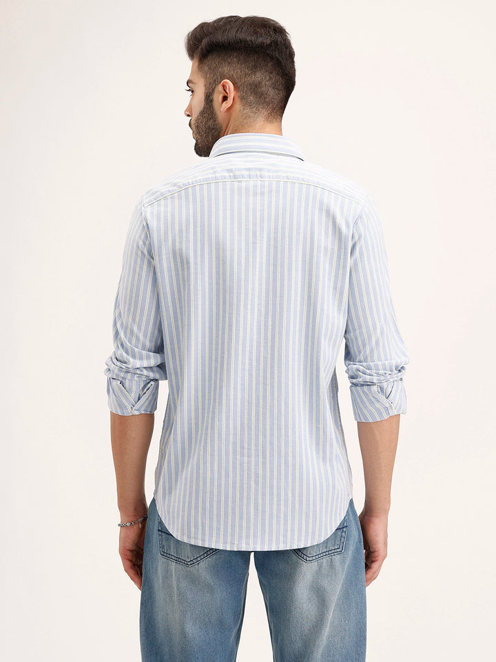 Slim Fit Striped Shirt | Blue