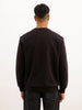 Comfort Fit Placement Printed Sweatshirt | Black
