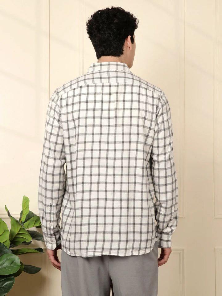 Classic Grey Checkered Full Sleeve Shirt