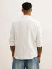 Solid Slim Fit Textured Full Sleeve Shirt | White