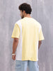 Retro Colourblock Oversized Fit T-shirt With Print | Yellow