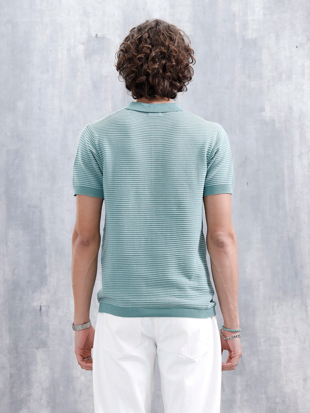 Slim Fit 100% Cotton Flat Knit Polo | Green