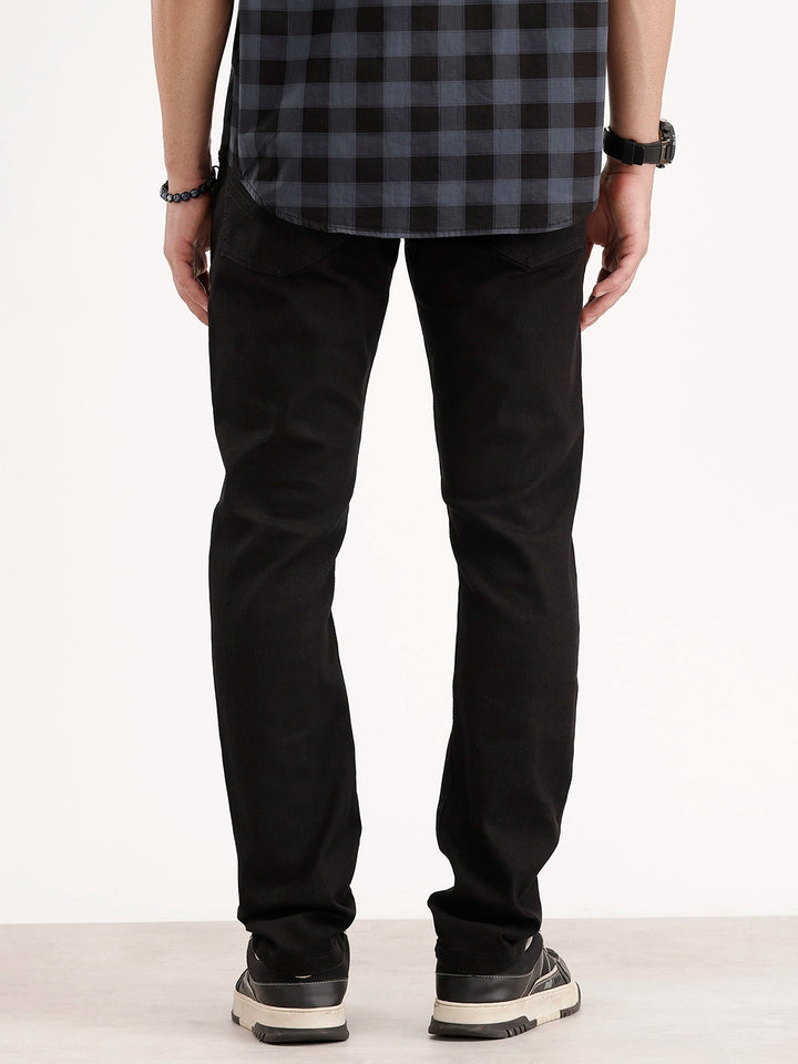 Solid Slim Fit Denim Jeans | Black