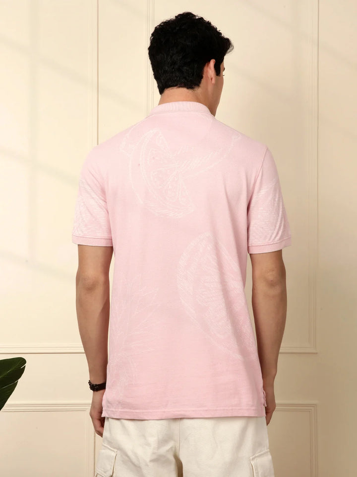 Like Summer AOP Pink Polo T-Shirt
