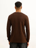 Slim Fit Textured Full Sleeve T-Shirt | Brown