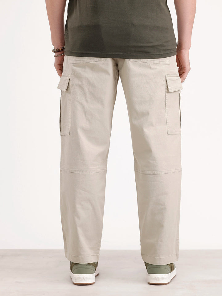 Relaxed Fit Cargo Trouser | Beige