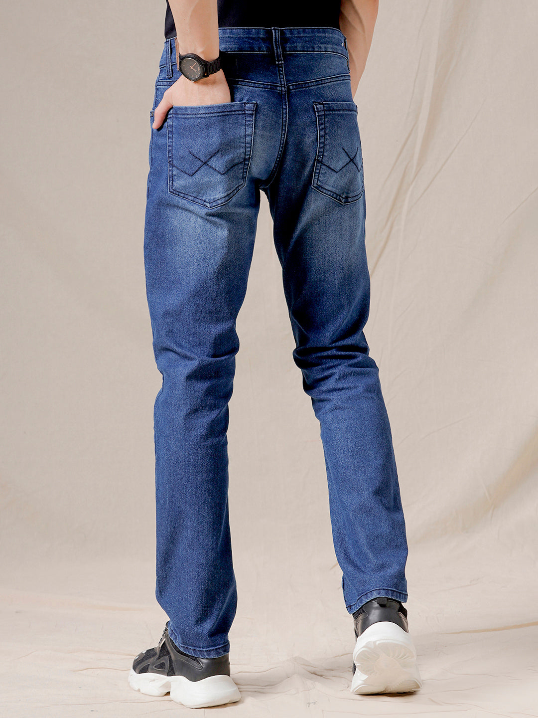 Faded Blue Rugged Jeans