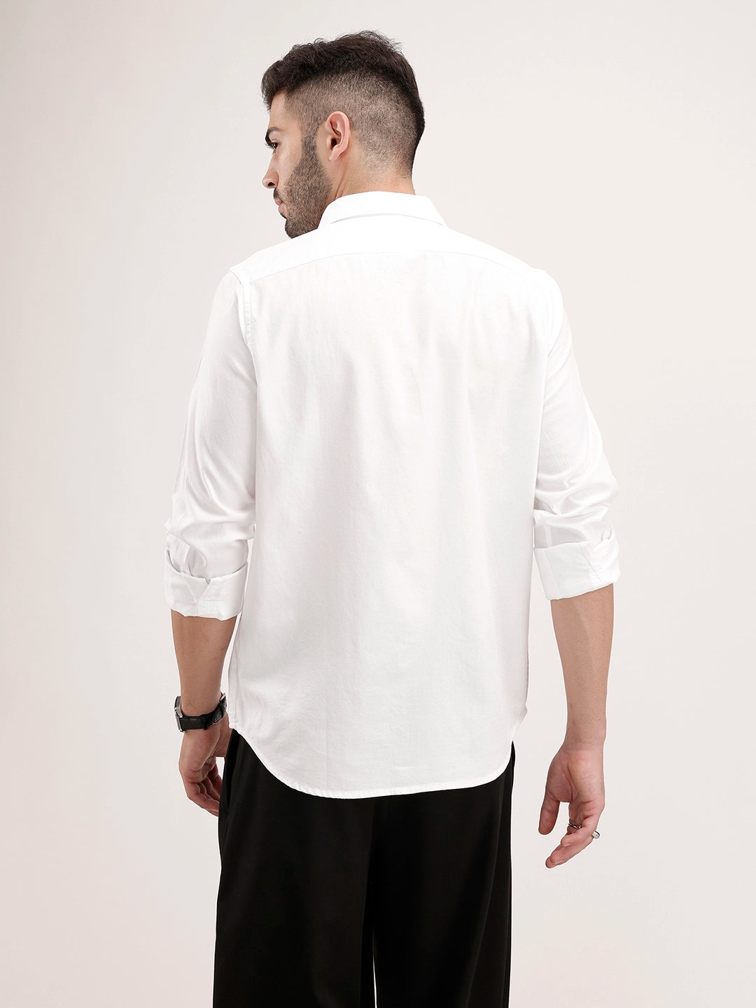 Slim Fit Full Sleeve Shirt | White