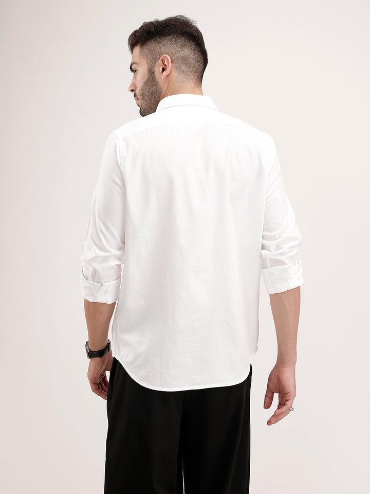 Slim Fit Full Sleeve Shirt | White