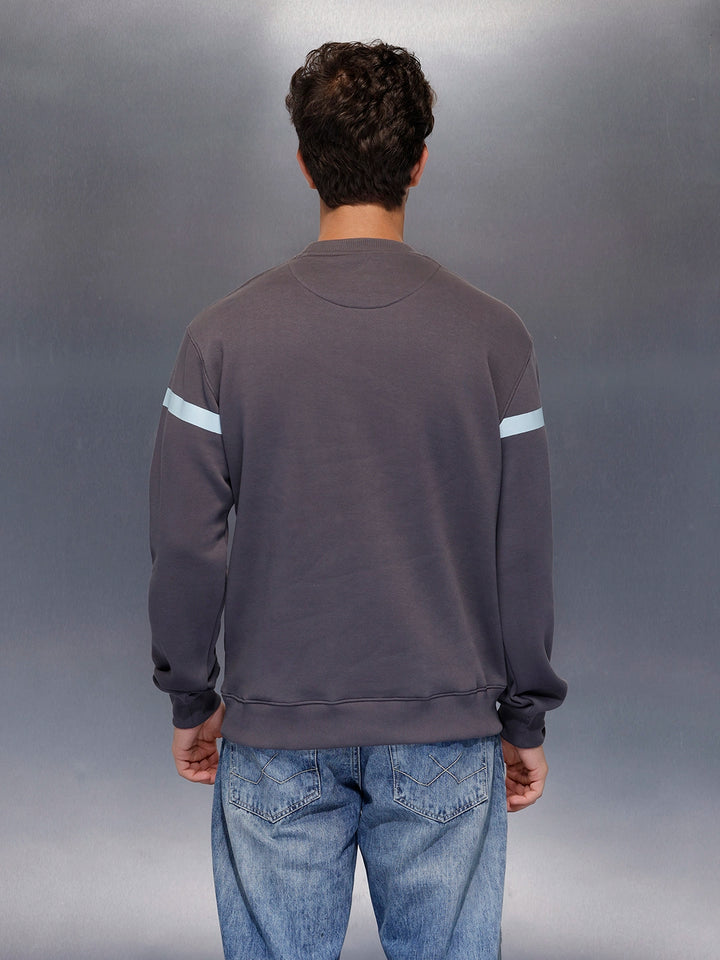 Sporty Classic Stripe Sweatshirt | Grey