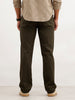 Solid Straight Fit Trouser | Olive