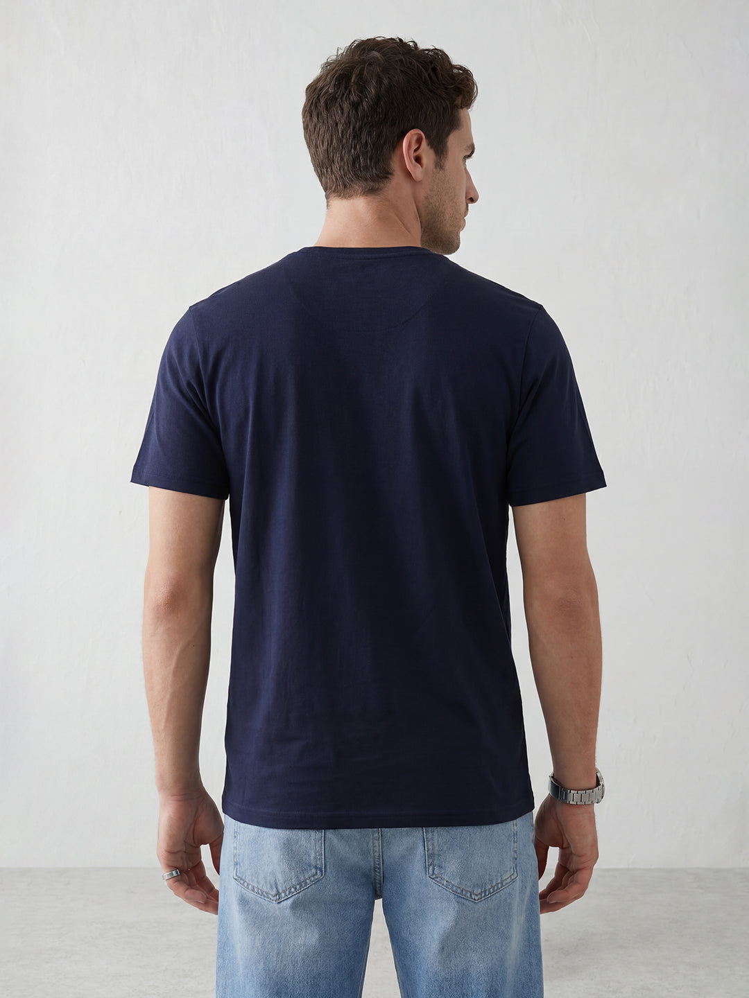 Solid Slim Fit T-Shirt | Navy Blue