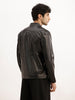 Solid Slim Fit Zipper Jacket | Black