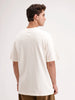 Oversized Foil Printed T-Shirt | Beige