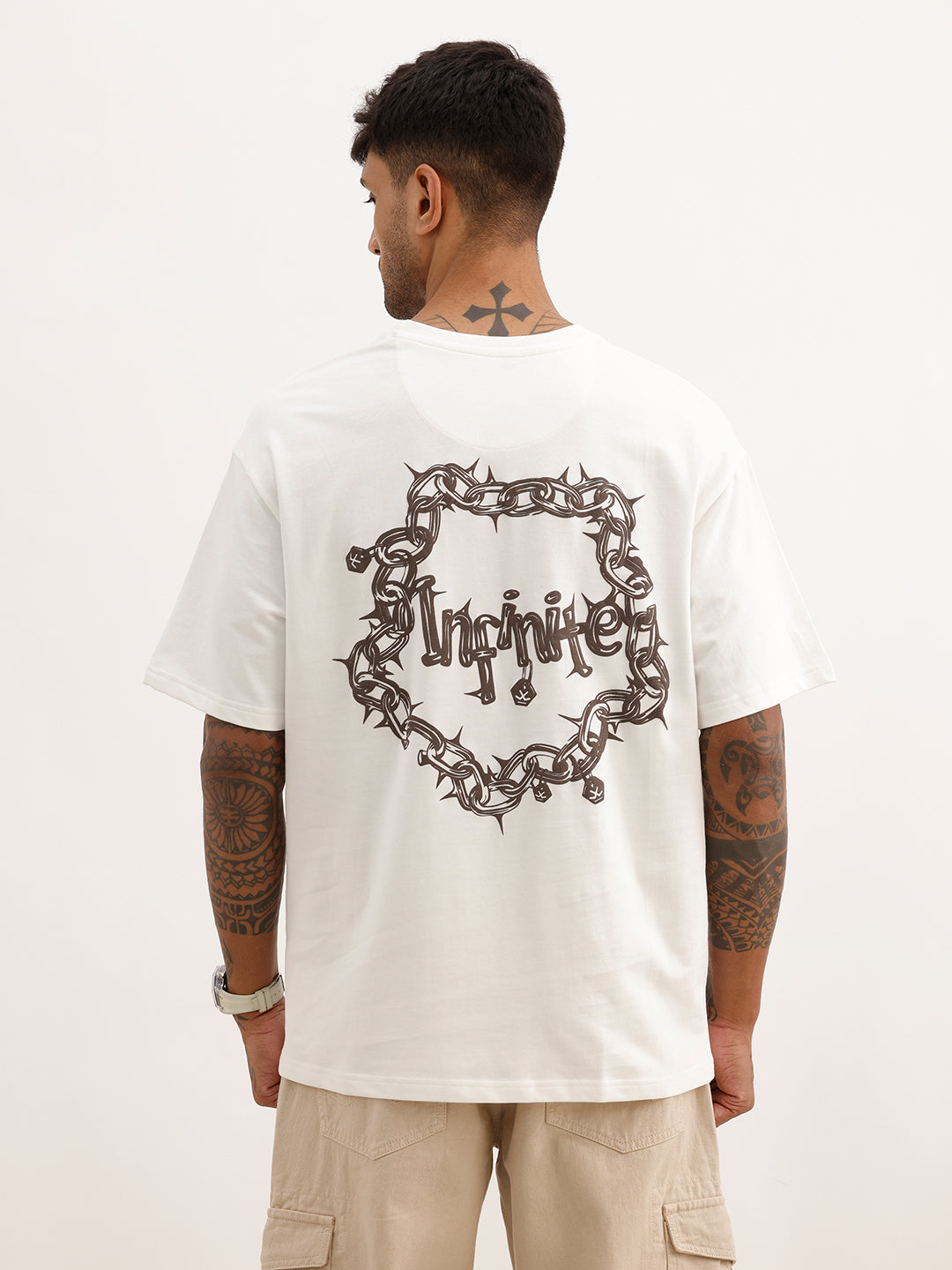 Classic Oversized Puffer Printed T-Shirt | Off White