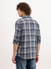 Slim Fit Textured Checkered Shirt  | Grey