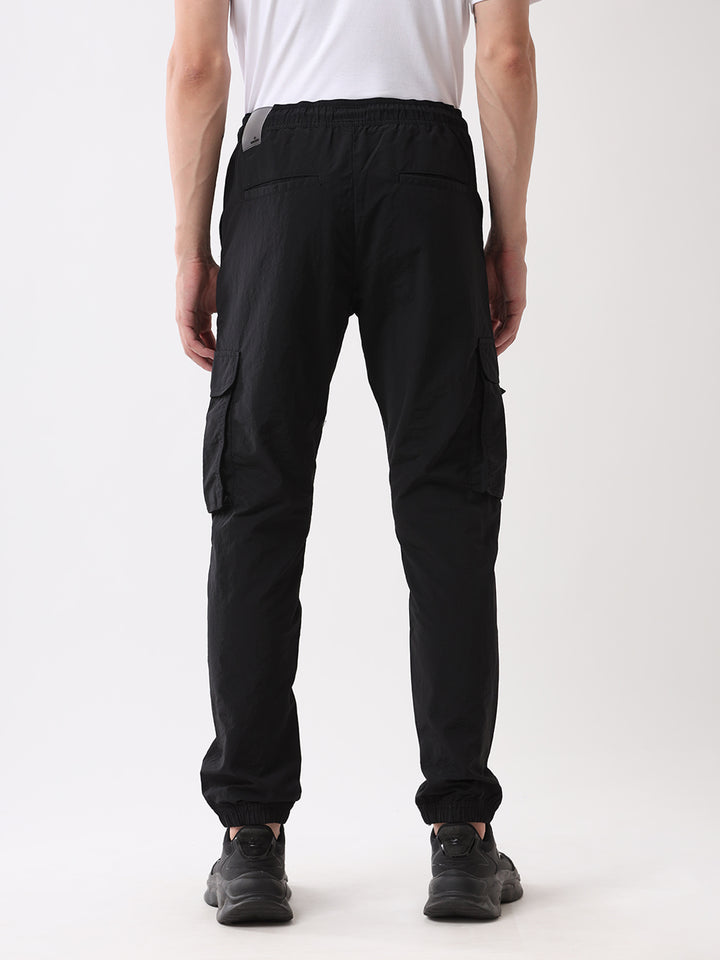 Black Nylon Cargo Jogger