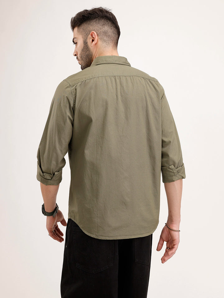 Solid Regular Fit Shirt | Olive