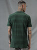 Striped Green Flat Knit Polo T-Shirt