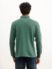 Solid Contrast Quarter Zipper Sweatshirt | Green