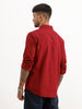 Solid Slim Fit 100% Cotton Shirt | Maroon
