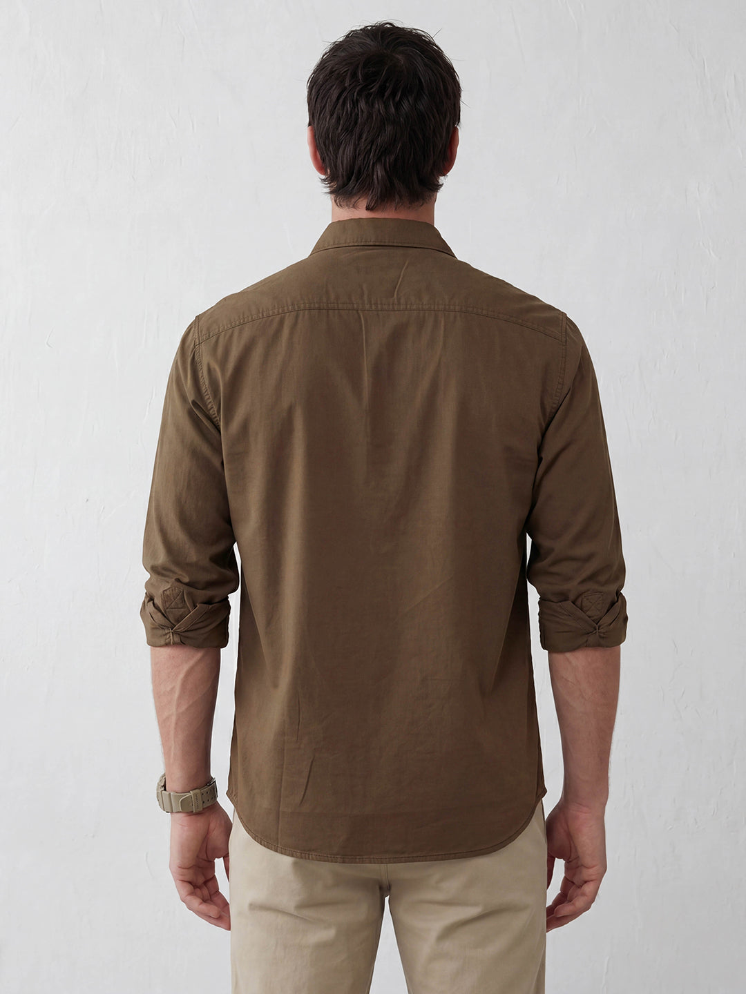 Comfort Fit Double Pocket Shirt | Brown