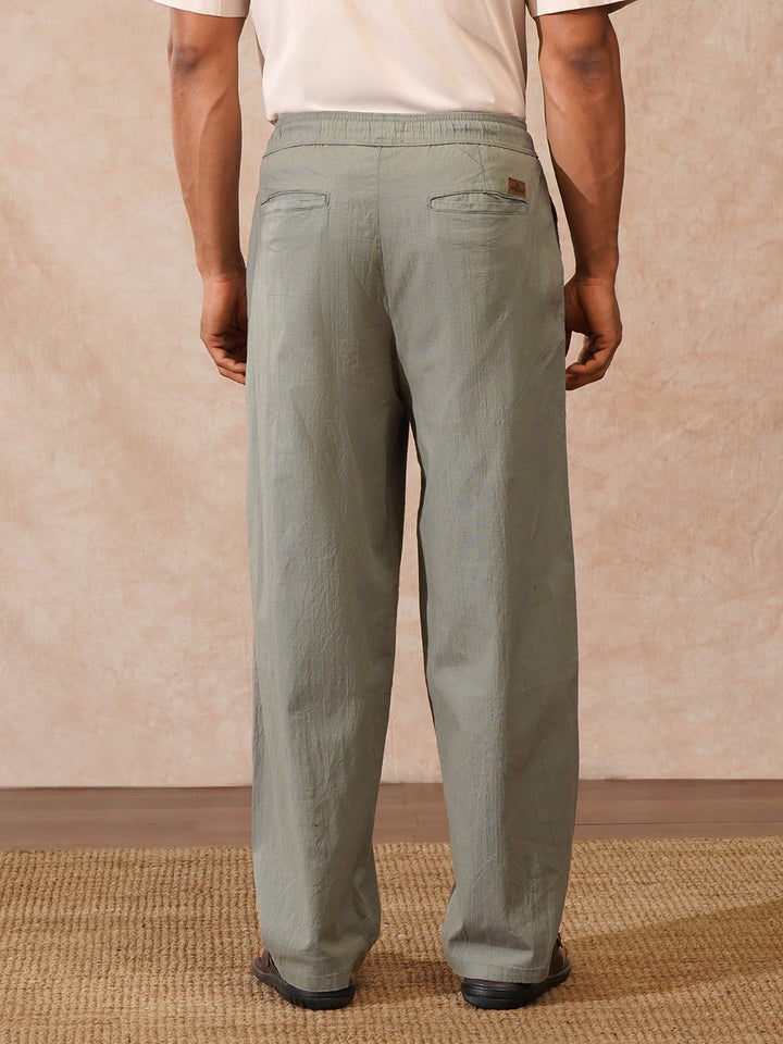 Solid Loose Fit Trouser | Olive