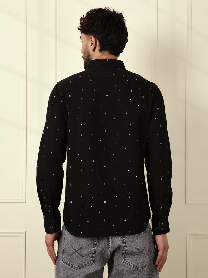 Dots & Dashes Black AOP Shirt