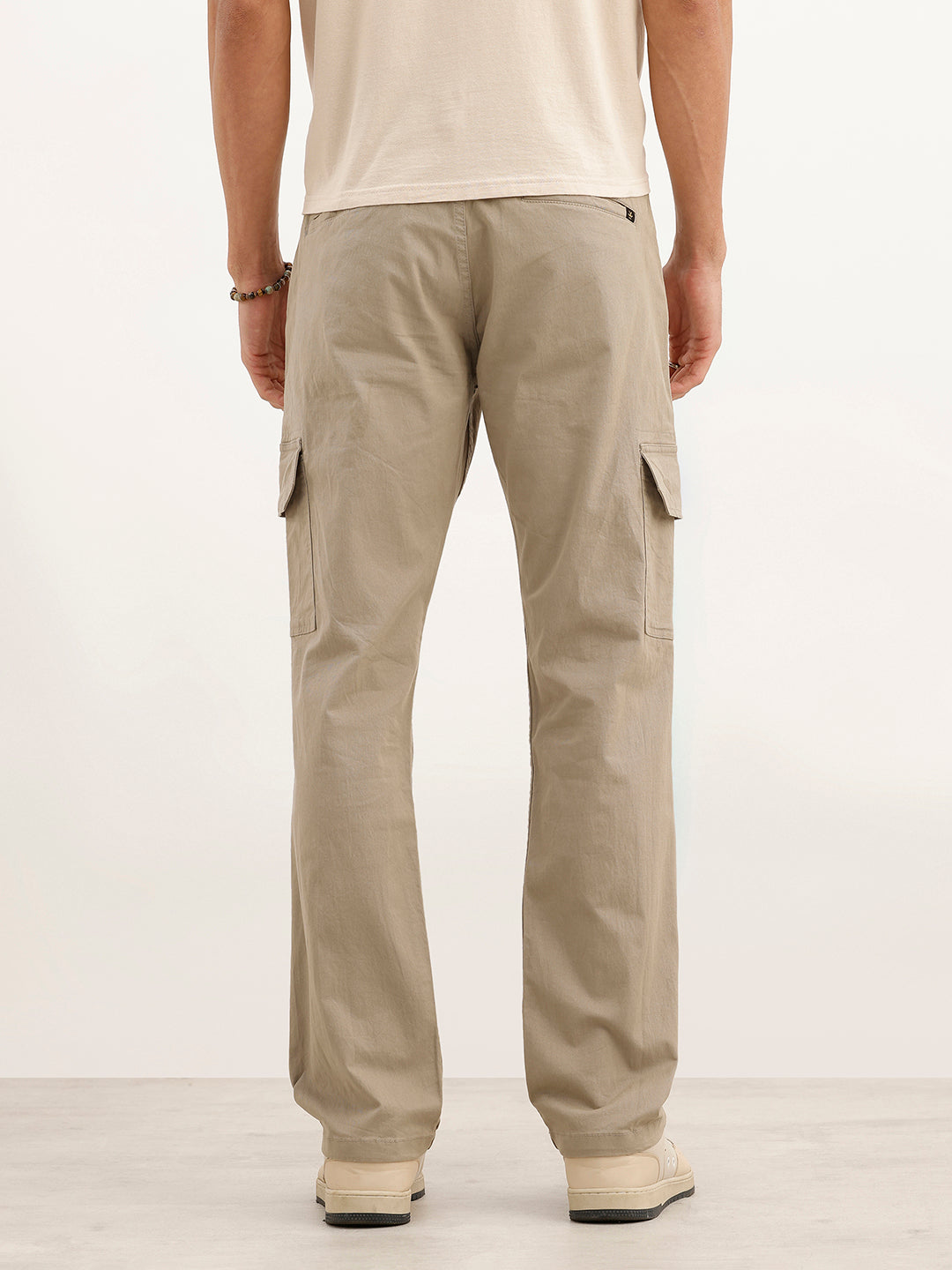 Solid Straight Fit Utility Trouser | Beige