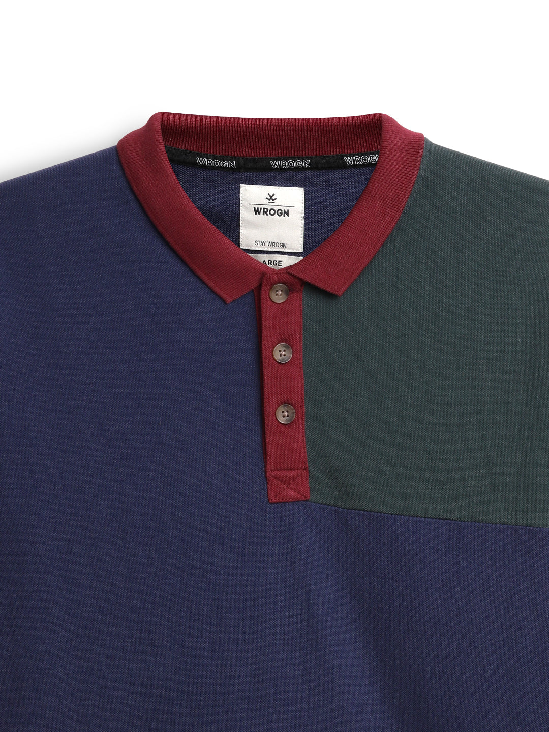 Colour blocked Navy Polo T-Shirt