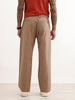 Textured Loose Fit Trousers | Light Brown