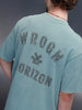 Acid Wash Oversized Fit Tee With Chest Logo & Back Graphic | Green