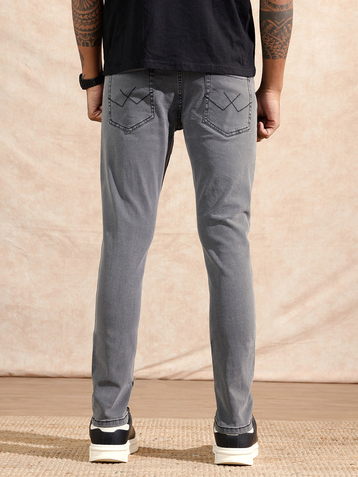 Solid Slim Fit Jeans | Light Grey
