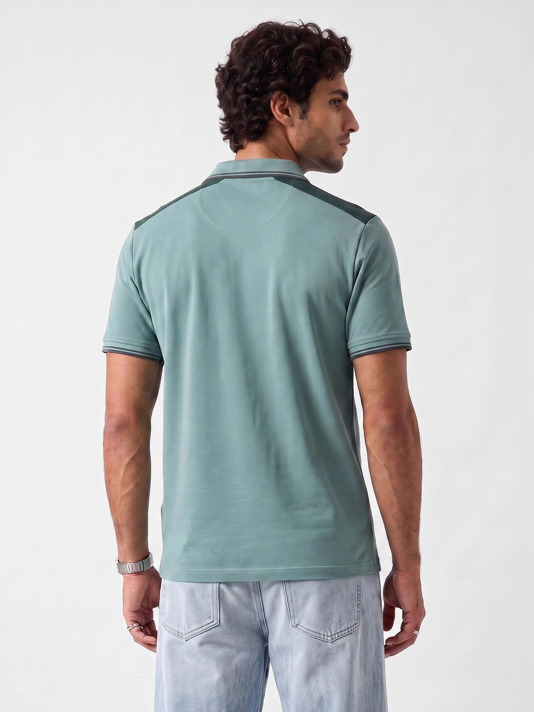 Slim Fit Tipping Collar Polo T-Shirt | Green