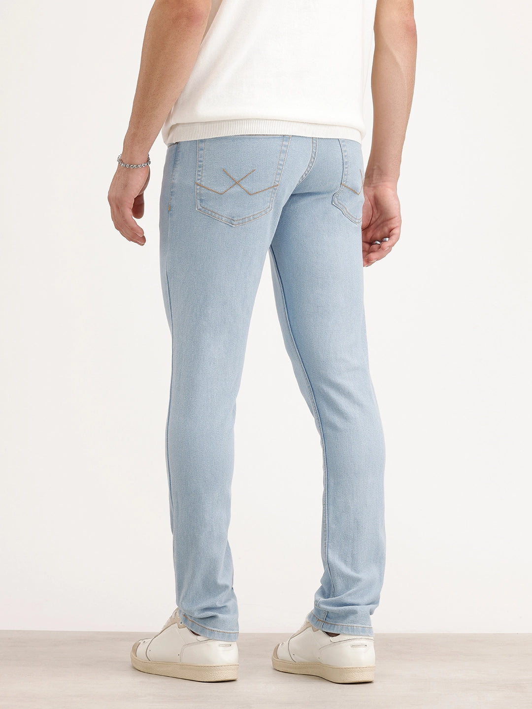 Solid Slim Fit Denim Jeans | Light Blue