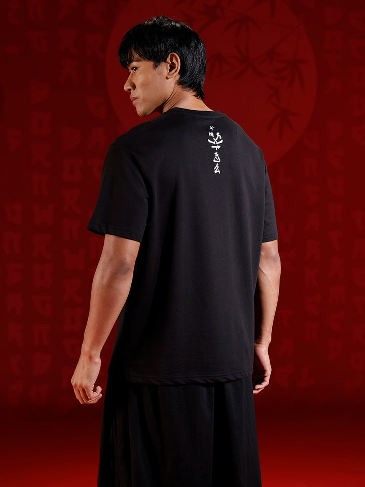 Statement front print oversized tshirt | Black