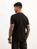 Slim Fit Placement Puffer Printed T-Shirt | Black