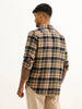 Classic Slim Fit Checkered Shirt | Khaki