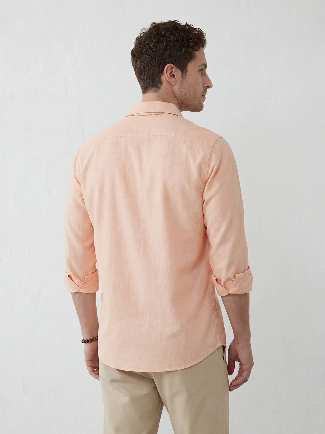 Solid Regular Fit Full Sleeve Shirt | Orange