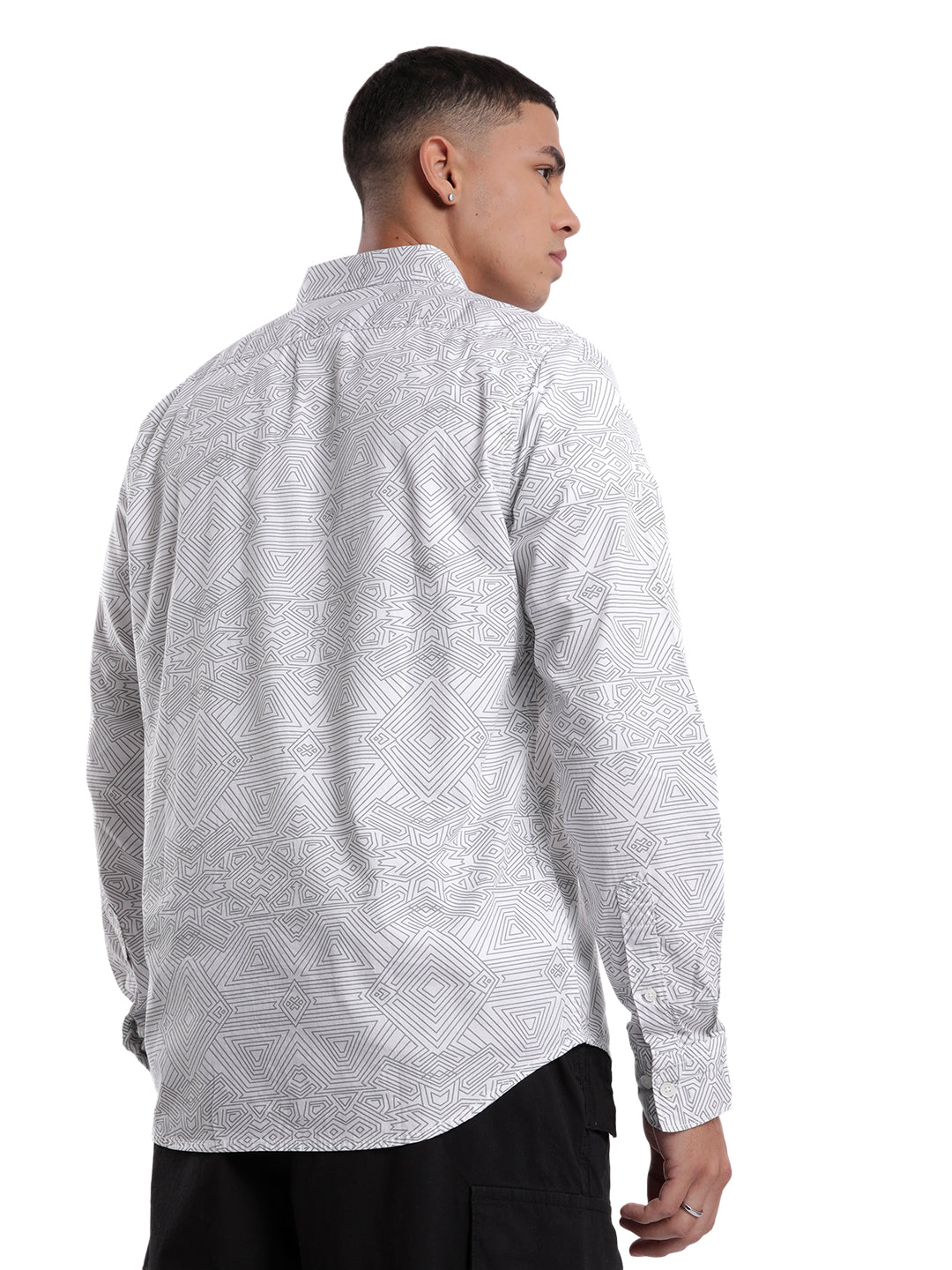 Multi Patterns White AOP Shirt