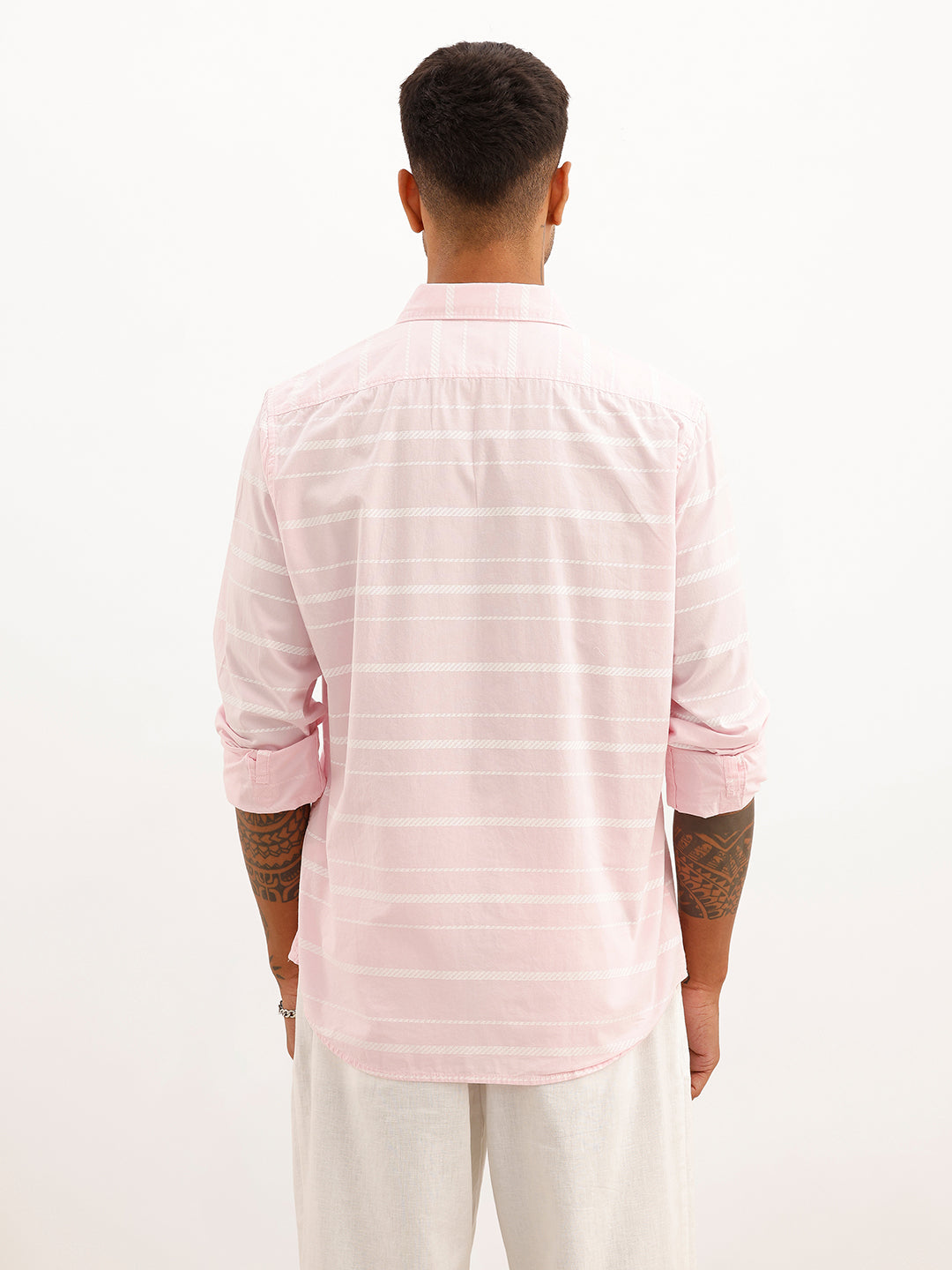 Regular Fit Striped Shirt | Pink | WMSH0559