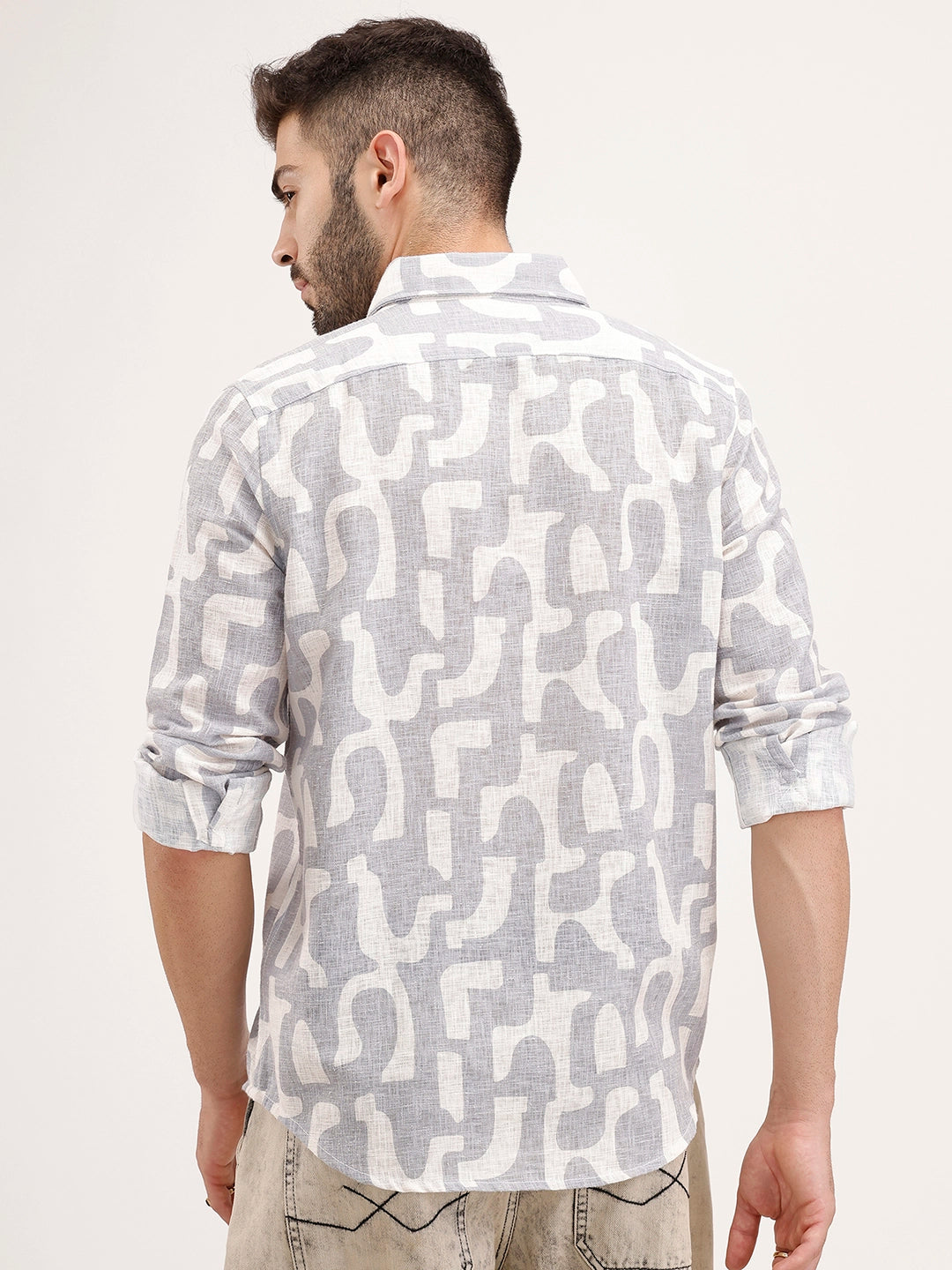 Regular Fit AOP Shirt | Grey