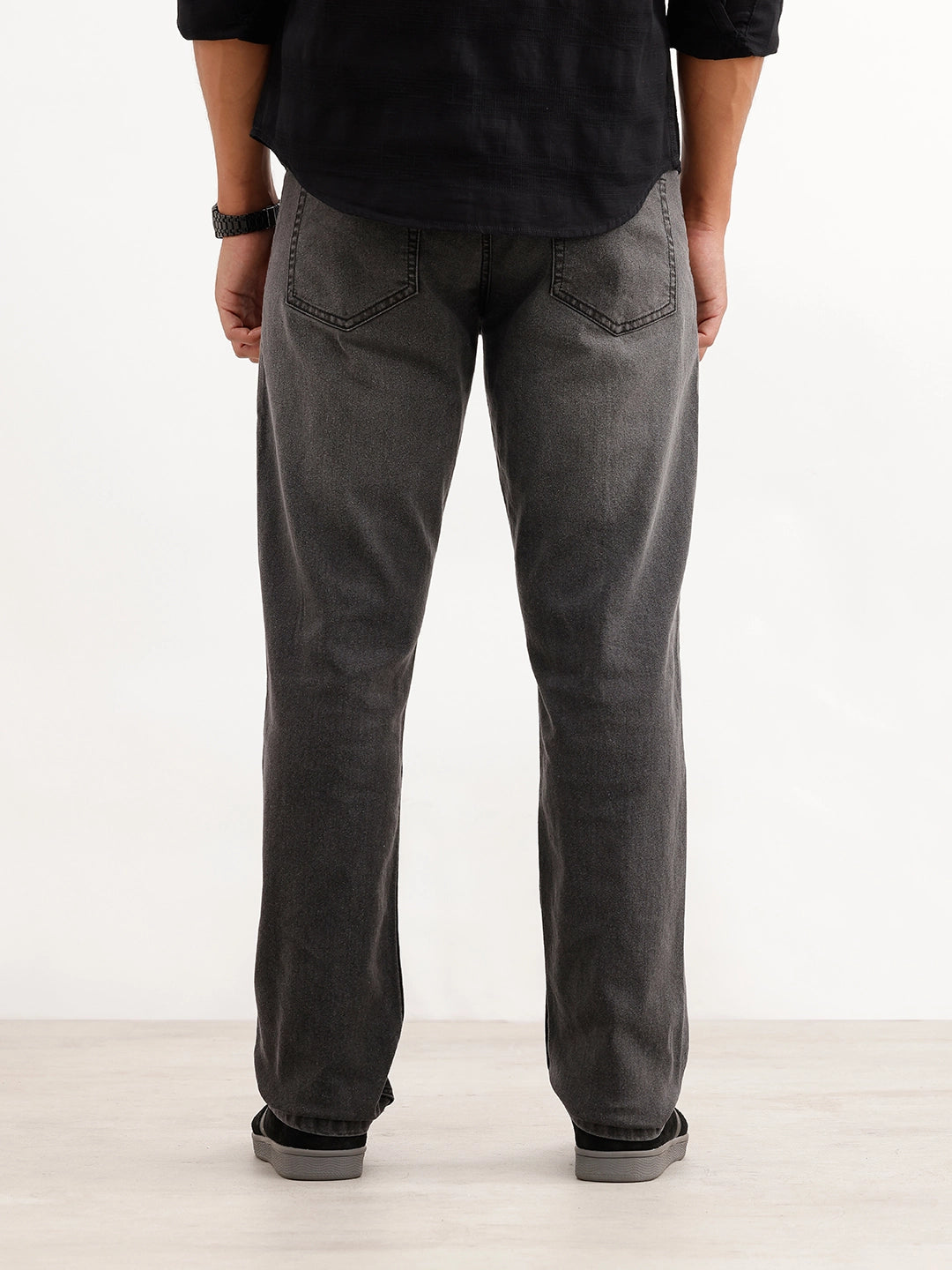 Slim Fit Faded Denim Jeans | Dark Grey