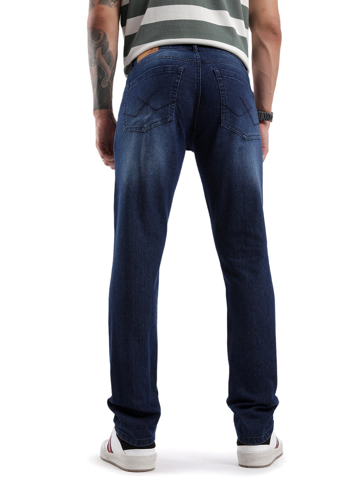 Dark Blue Slide Basic Jeans